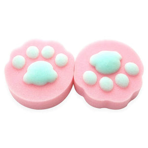 Pink and Green Cat Paw Bath Sponge