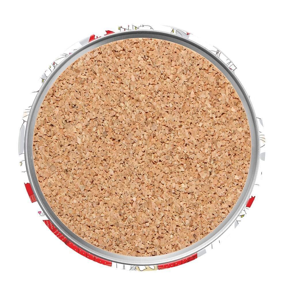 cork backing on Holiday Cat Coasters