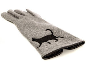  cat gloves-gray with black cat/vegan-1