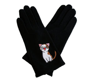 Cat Fashion | Sweet Annie Cat Gloves- black