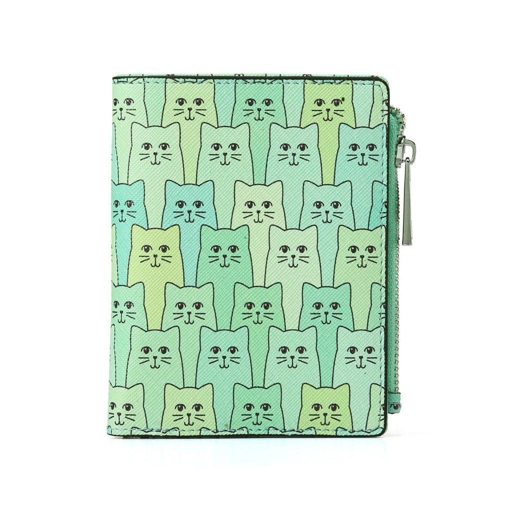 triple t studios handbags wallets green happy cat wallet