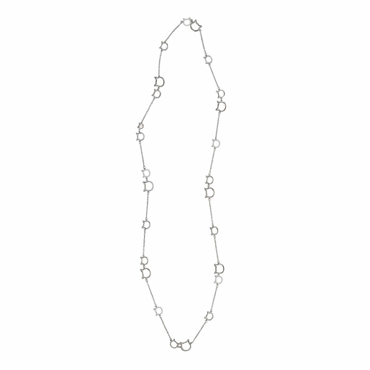 Cat  Necklace-cat station necklace/ Triple T Studios  Silver