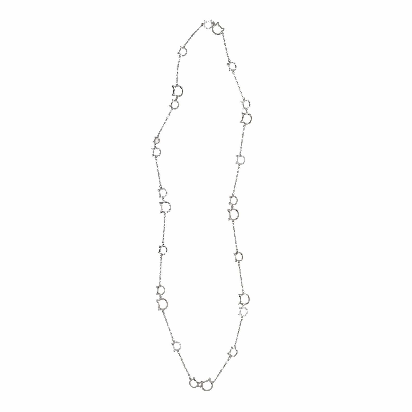 Cat  Necklace-cat station necklace/ Triple T Studios  Silver