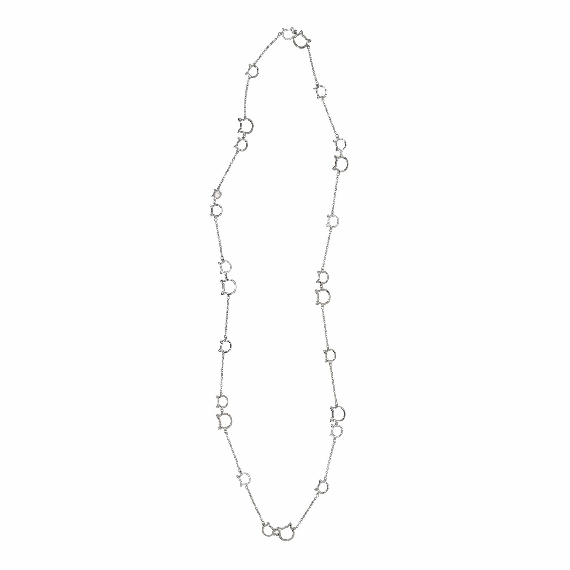 Cat  Necklace-cat station necklace/ Triple T Studios  Silver