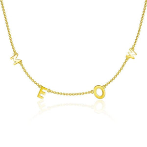 MEOW Cat Necklace- Gold