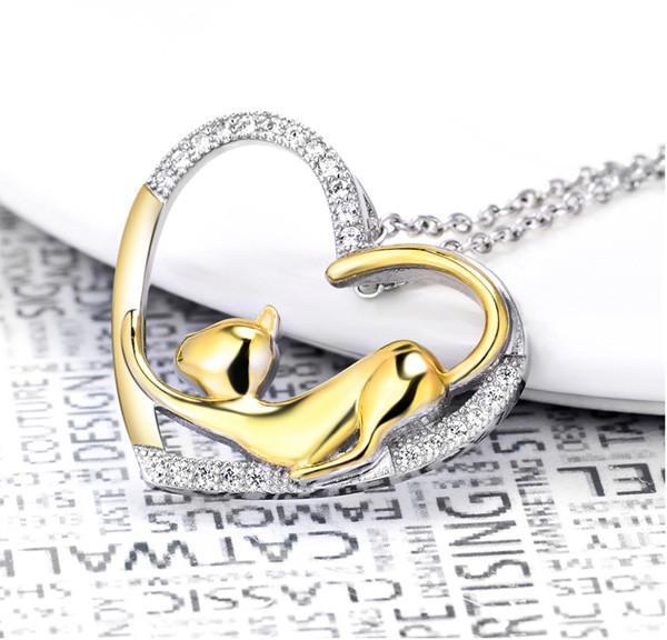 Cat Jewelry | My Heart Cat Necklace - Triple T Studios