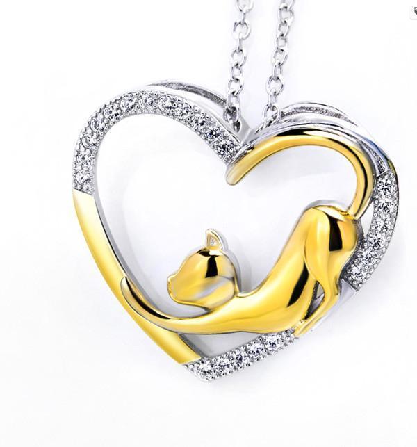 Cat Jewelry | My Heart Cat Necklace - Triple T Studios