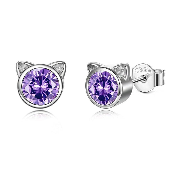 ☆TATIANA☆ Silver 925 Kitty Step Earrings EC3129 triple-t-studios-jewelry-clear