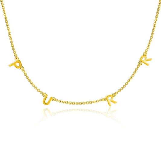 PURR Cat Necklace. Gold