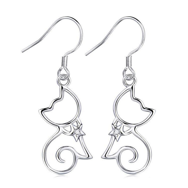 Cat Jewelry |Shining Star Cat Earrings - Triple T Studios