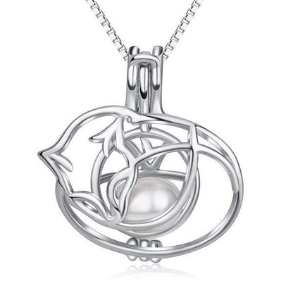 Cat Necklace-Pearl Cage Cat Design