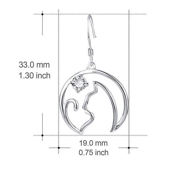 Sterling Silver Cat Wire Earrings | Cat Earrings