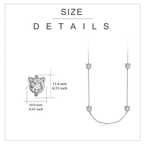 Crystal Cat Station Necklace Size Details
