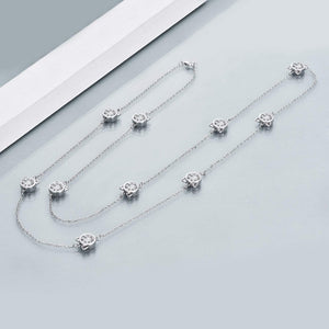 Clear Crystal Cat Station Necklace