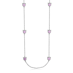 Crystal Cat Necklace-Pink