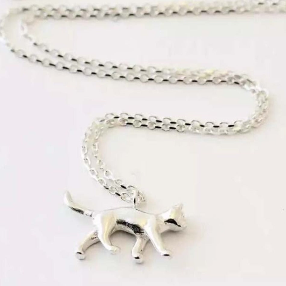 Sterling Silver Cat Necklace