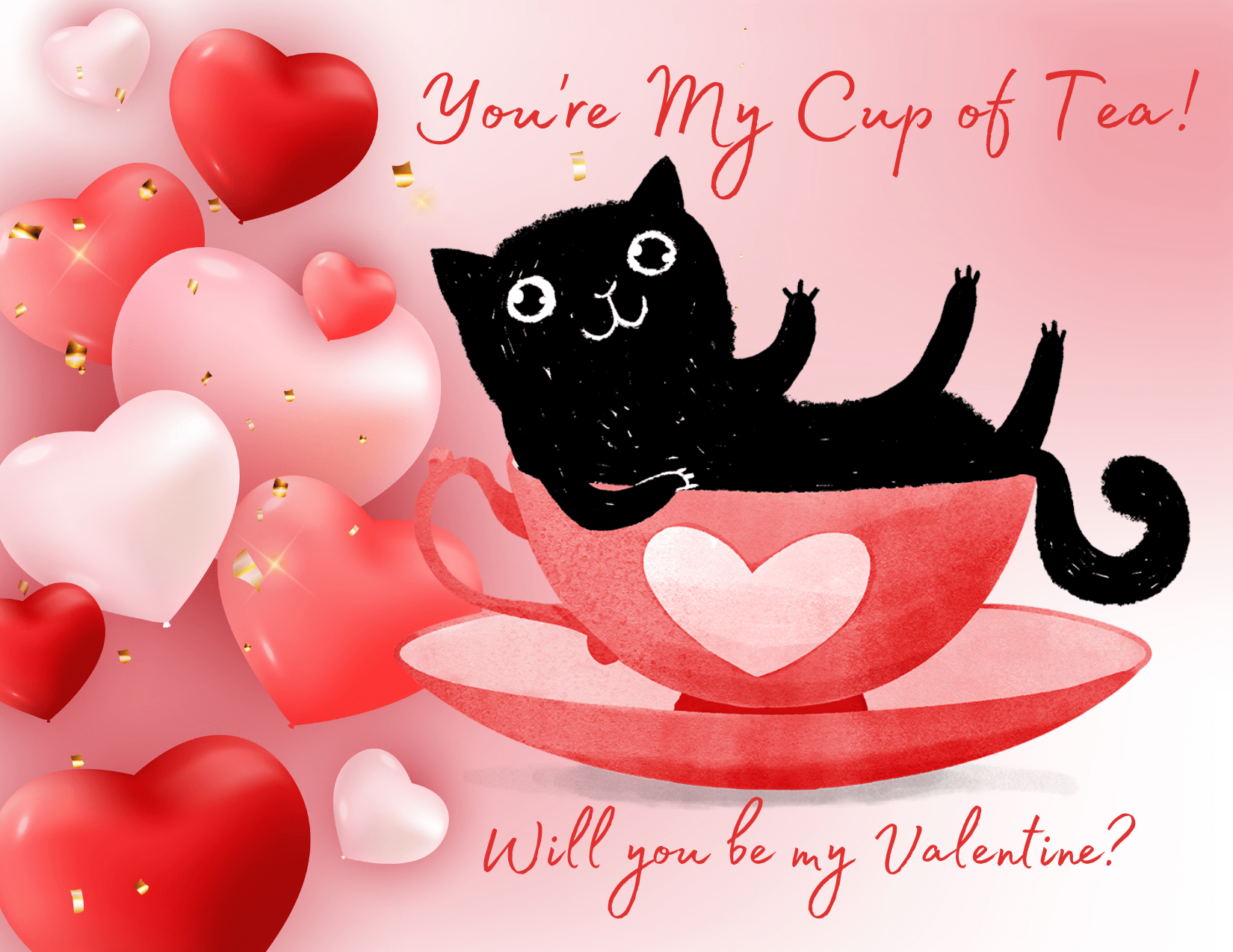 Cat Valentine Postcard | You're My Cup of Tea