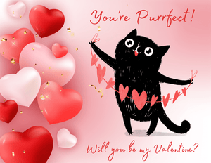 Cat Valentine Postcard | You're Purrfect!