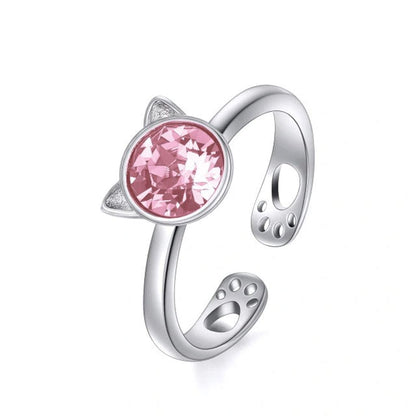 Crystal Cat Ring