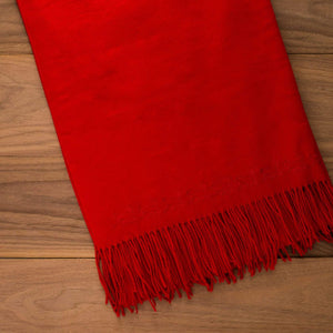Red Embroidered Cat Scarf
