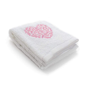 Embroidered Cat Heart Hand Towel