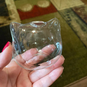 Small Glass Cat Vase in hand